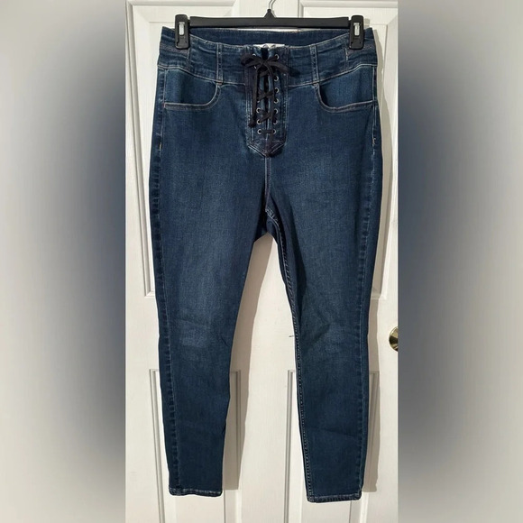 WE THE FREE People CURVY Anthropologie 31 High Rise Lace Up Fly Stretch Corset - Picture 1 of 10